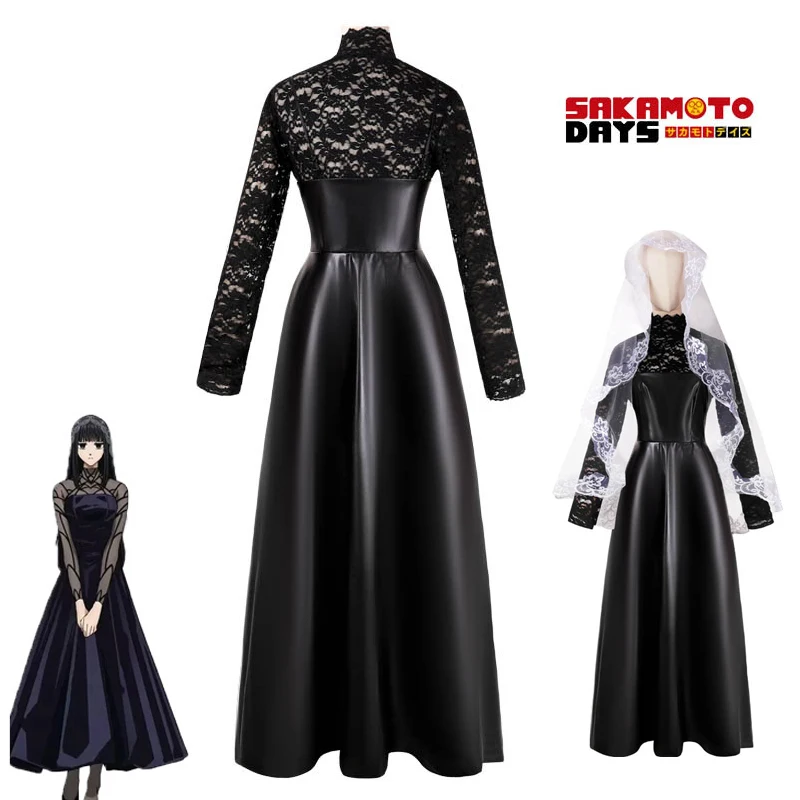 

Sakamoto Daily Cos Clothing Two-dimensional Black Lace Dress Big Buddha Cosplay Clothing Royal Sister Bride Leather Skirt