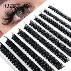 HBZGTLAD New 200 Clusters MIx DIY Eyelashes 60D/80D Premade Fan Lash Extension Individual Mink Cluster Heat Bonded Lashes Soft