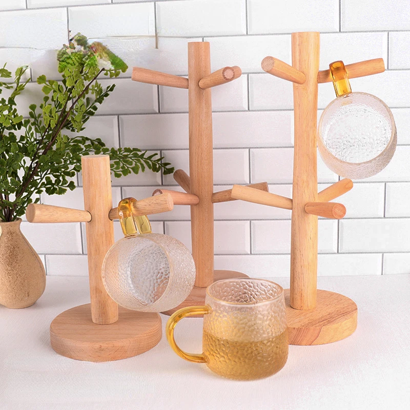 

Multifunctional wooden key storage rack, branch hook rack, desktop jewelry box, living room, door decorative cup storage rack