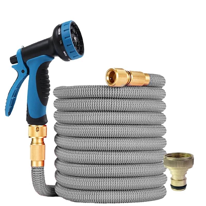 

Садовый водяной шланг, расширяемый резиновый волшебный шланг, многофункциональный набор водяных пистолетов для орошения и чистки садовой фермы, 1 шт.