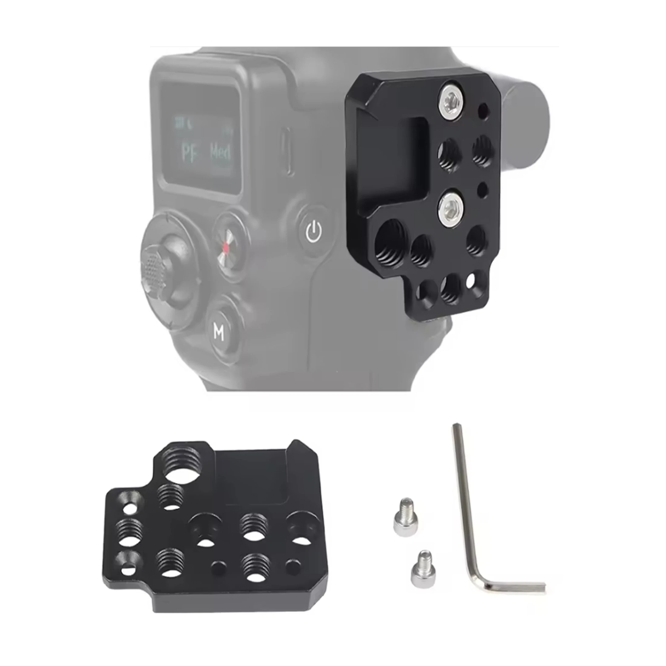 Side Extension Plate Mount for DJI Ronin S/SC/RS2/RSC2,Monitor Holder Mount with 1/4 3/8 Threaded Holes Cold Shoe Mount - Image 4