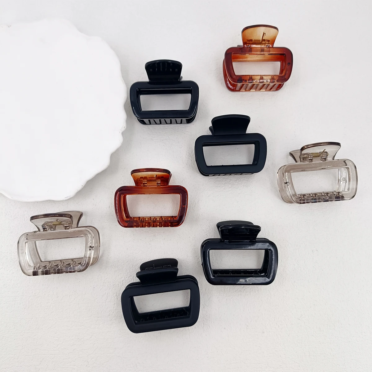 5.2cm Black Hollow Out Square Hair Claw Clips Women Ponytail Hairpin Barrette Headwear Accessories