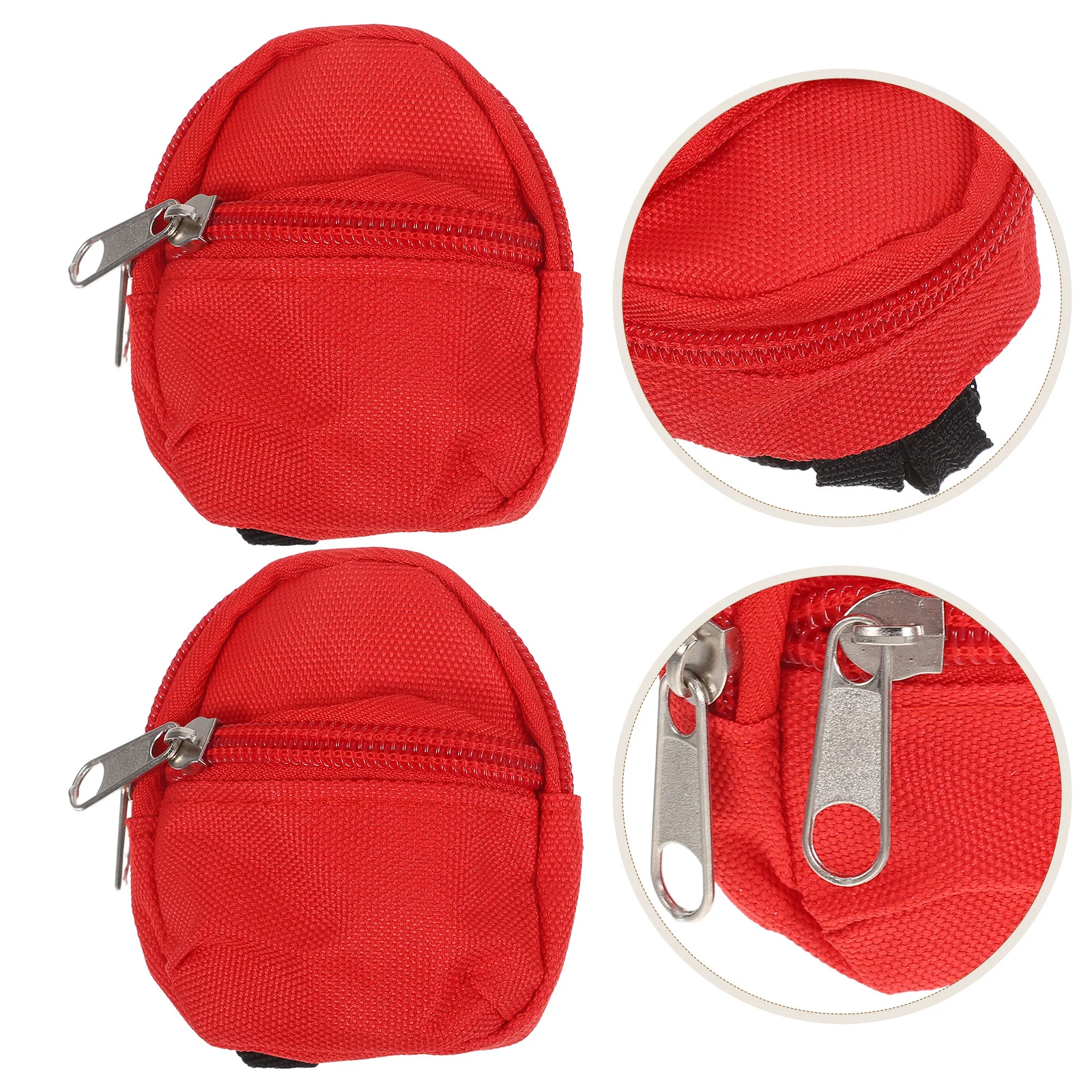 

2Pcs Cute Miniature Dollhouse Backpack 1:6 Scale Zipper Mini School Bag Accessories for Miniature Scenes Creative Play