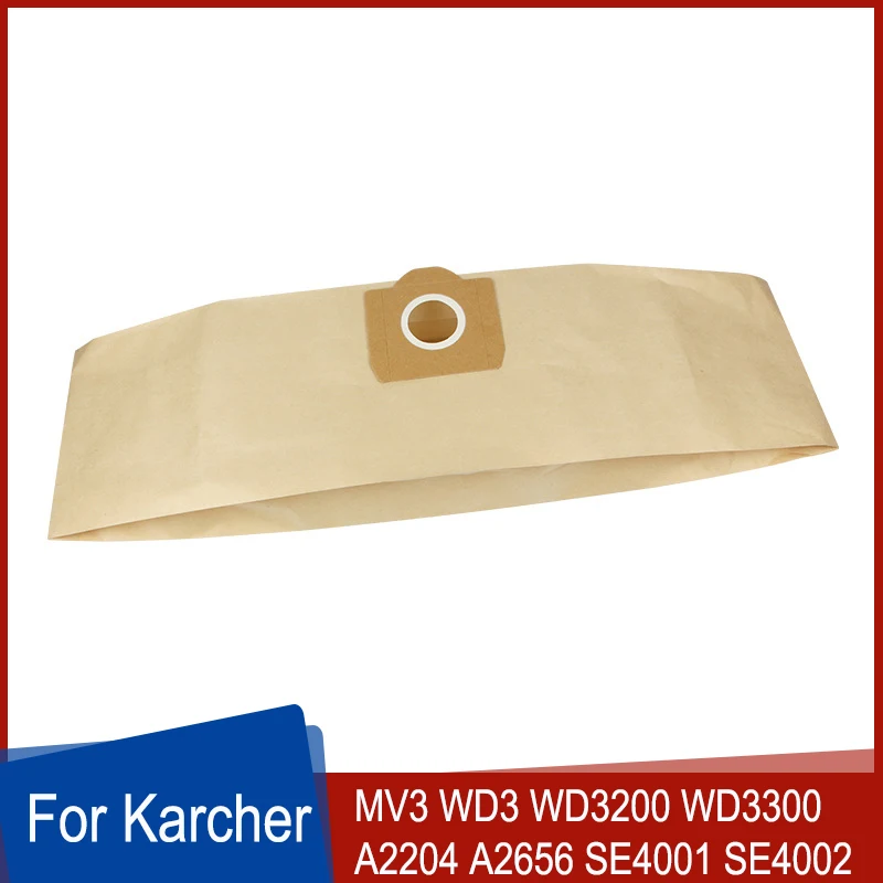 1PC Dust Bags For Karcher MV1 MV2 MV3 WD3 WD3200 WD3300 WD3.500P A2204 A2656 SE4001 SE4002 Vacuum Cleaner Paper Bags