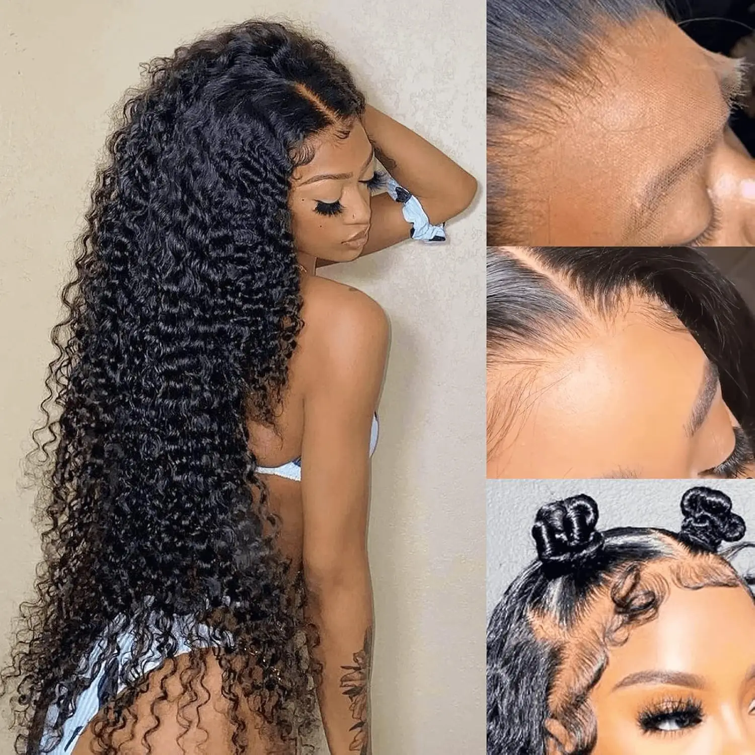

Glueless 5x5 Ready to Wear Deep Wave Lace Clousure Wig Human Hair Pre Plucked 6x4 Curly Brazilian Transparent Lace Front Wigs
