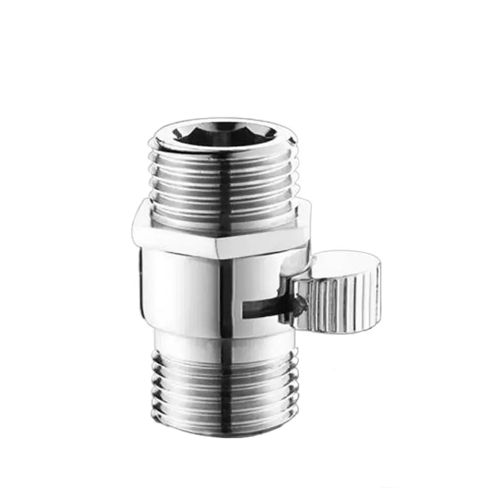 

Copper Shower Shut Off Valve Silver Stopper Flow Quick Control Hand Solid Water Saving Shower Head Valves Shower Switch