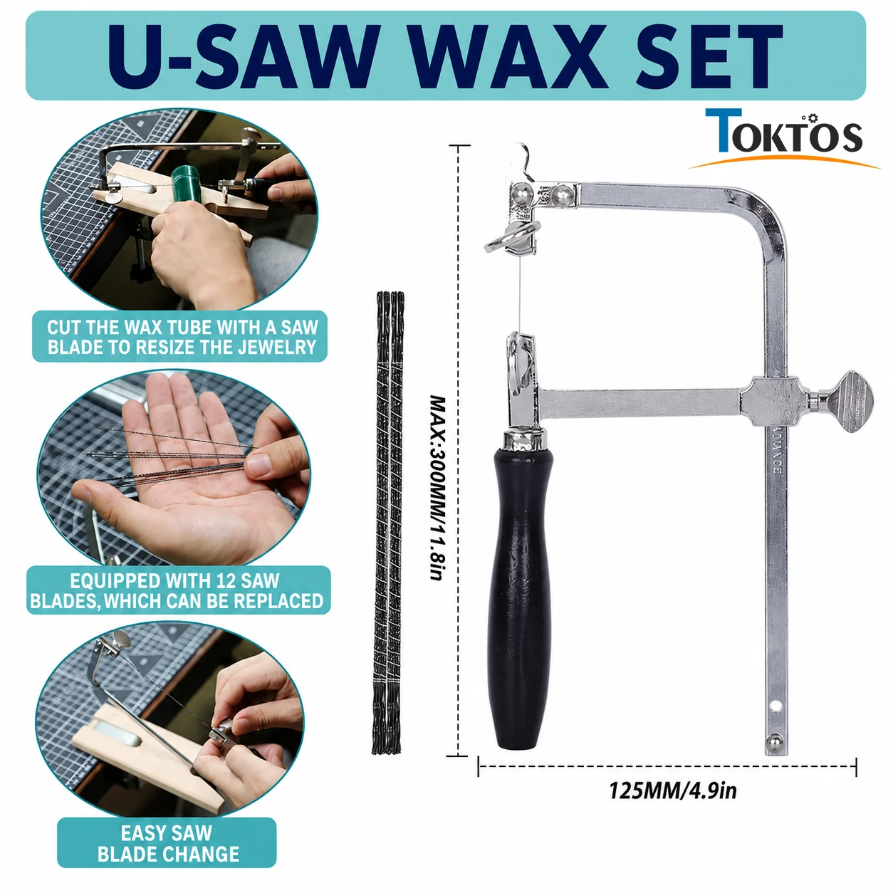 TOKTOS 25PCS Jewelry Wax Carving Ring Making Tool Kit Saw Frame Ring Sizer Wax Tube Cutter Caliper for Lost Wax Casting