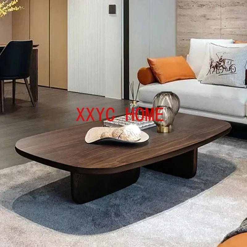 Vintage Rectangle Wooden Big Coffee Table Modern Minimalist Style Coffee Table Living Room Decoration Tafel Home Furniture