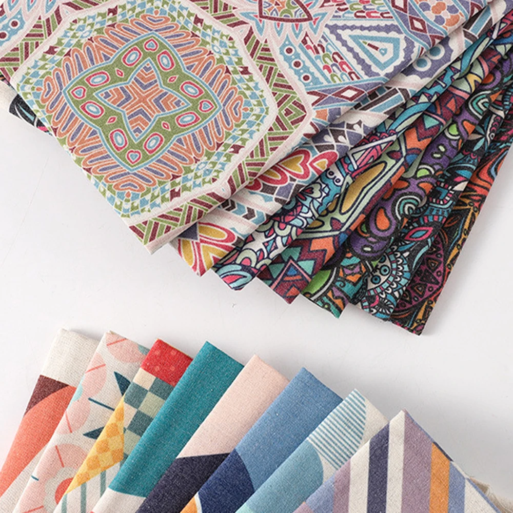 

1/2/3/5M ethnic style linen canvas fabric for home textile DIY handmade sewing accessories sofa tablecloth by the meter