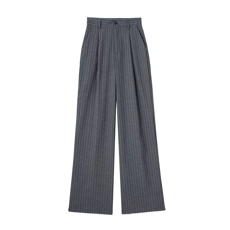 ETJ 2025 Nuovi pantaloni in crêpe da donna pendolari pantaloni casual a gamba larga all-in-one Pantaloni da tuta fresati in una varietà di colori