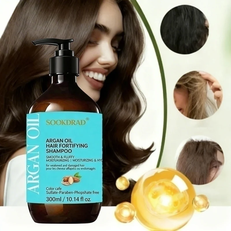 Argan Oil Fortifying Shampoo, Lightweight Nourishing, For Dry Brittle Hair, 300ml, Sulfate Free