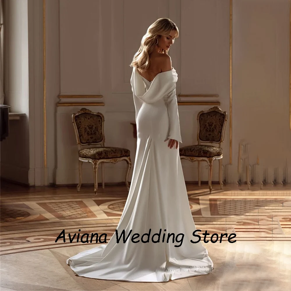 

Customized Aviana Elegant Long Wedding Dresses Backless Floor-Length Mermaid Sweep Train Brides Dress Vestidos De Novias 2025