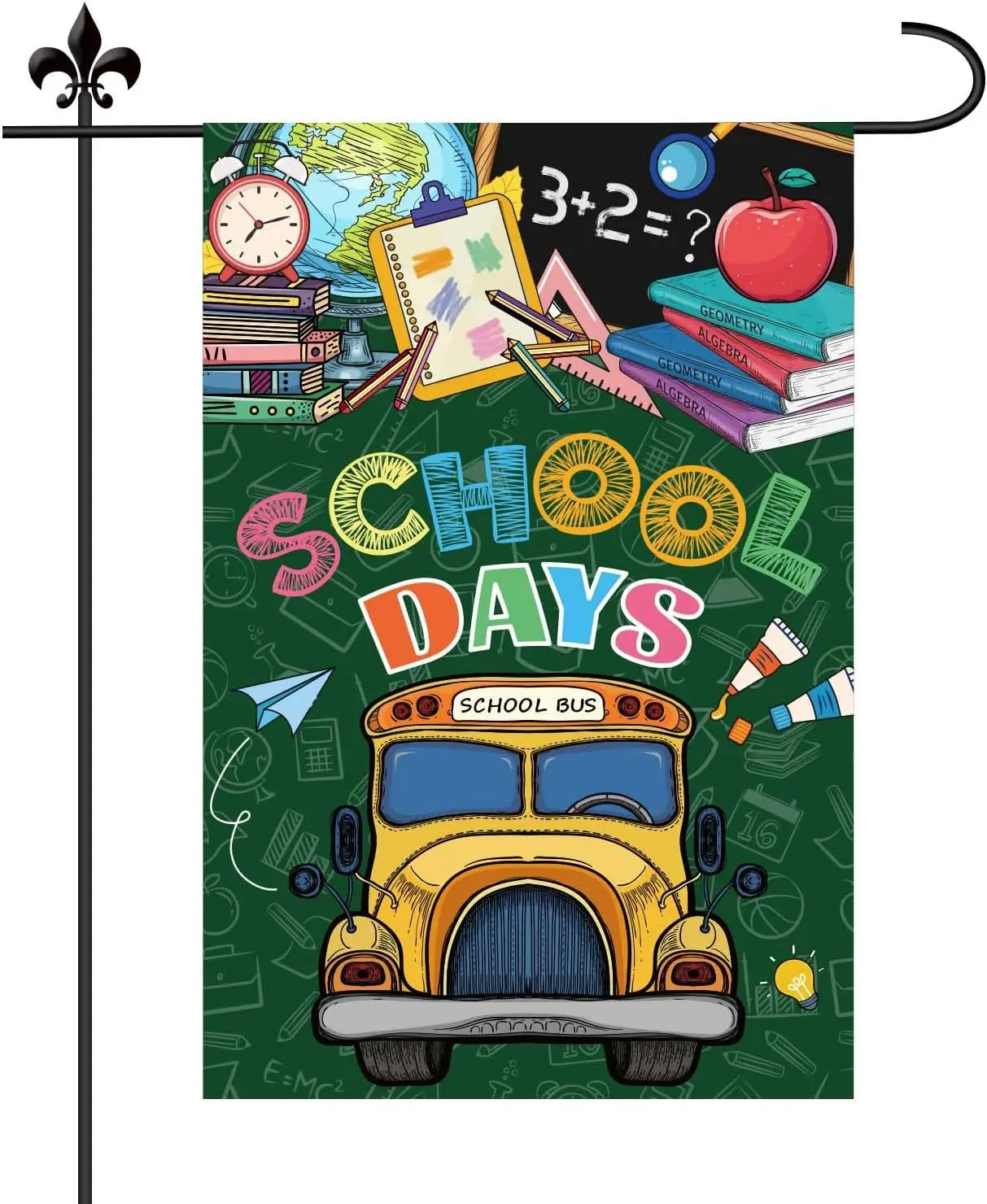 First Day of School Flag, 18x12in Back to My School Garden Flag Burlap Yard Flag Supplies Banner Party Decorations Outdoor f yyi