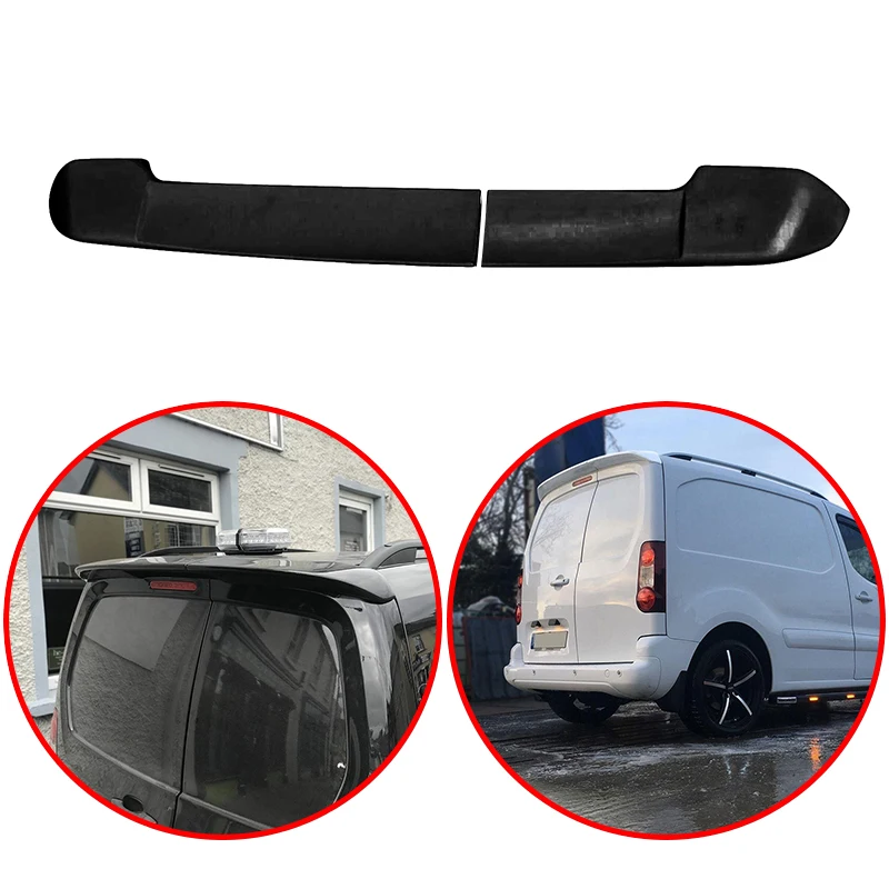 For Citroen Berlingo Twin Barn Doors 2008 To Up High Quality ABS 2 PCS Car Rear Roof Spoiler Wing Glossy Black Body Kit