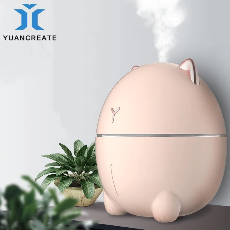 

Cute Cat Design Humidifier Portable Mini 200ml Home Use Air Humidifier with Night Light Cool Mist for Bedroom Car Purifier