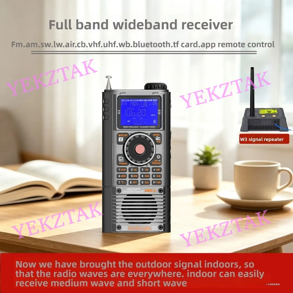 HanRongDa HRD-A330 Wideband Receiver with W3 repeater, Full-Band Portable Radio with SSB, AIR Band