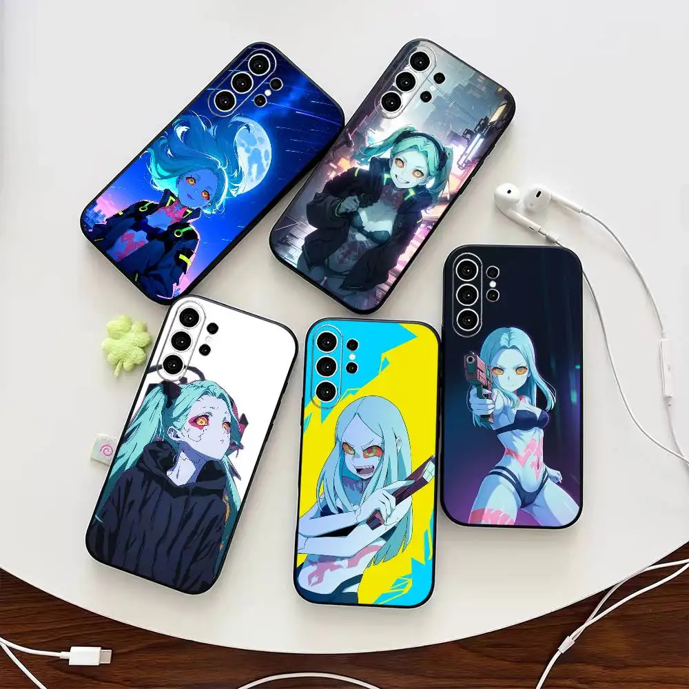 R-Rebecca C-Cyberpunk Anime  Phone Case For Samsung S25,S24,S21,S22,S23,S30,Ultra,S20,Plus,Fe,Note,10,9,5G Black Cover