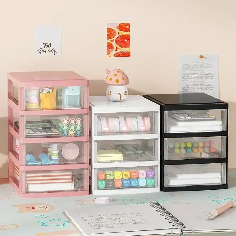 Desktop Storage Box Drawer Type Storage Cabinet Office Desk Storage Boxes Cosmetics Stationery Debris Rack Closet Organizer