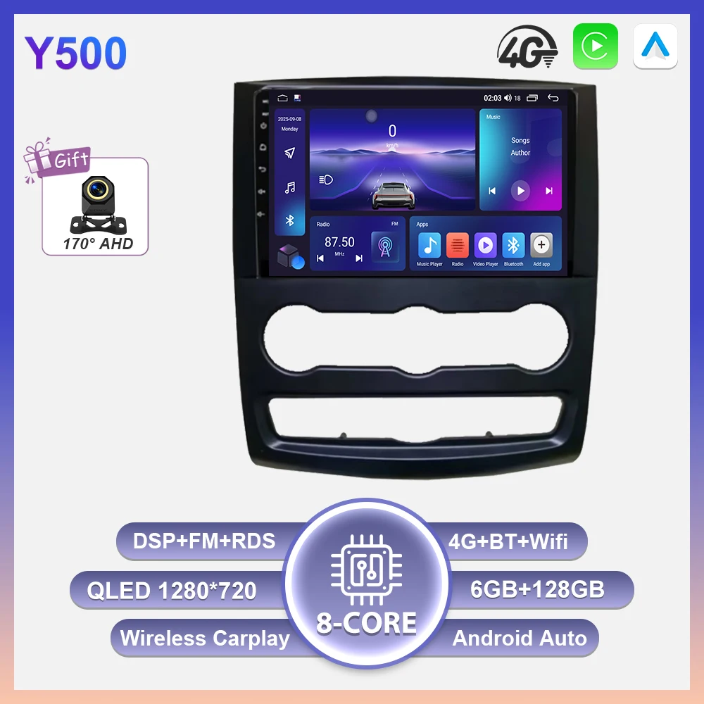 Android 16 autoradio intelligent systeem Carplay touchscreen 8-core Wifi voor Mercedes-Benz Sprinter en Volkswagen Crafter 2006