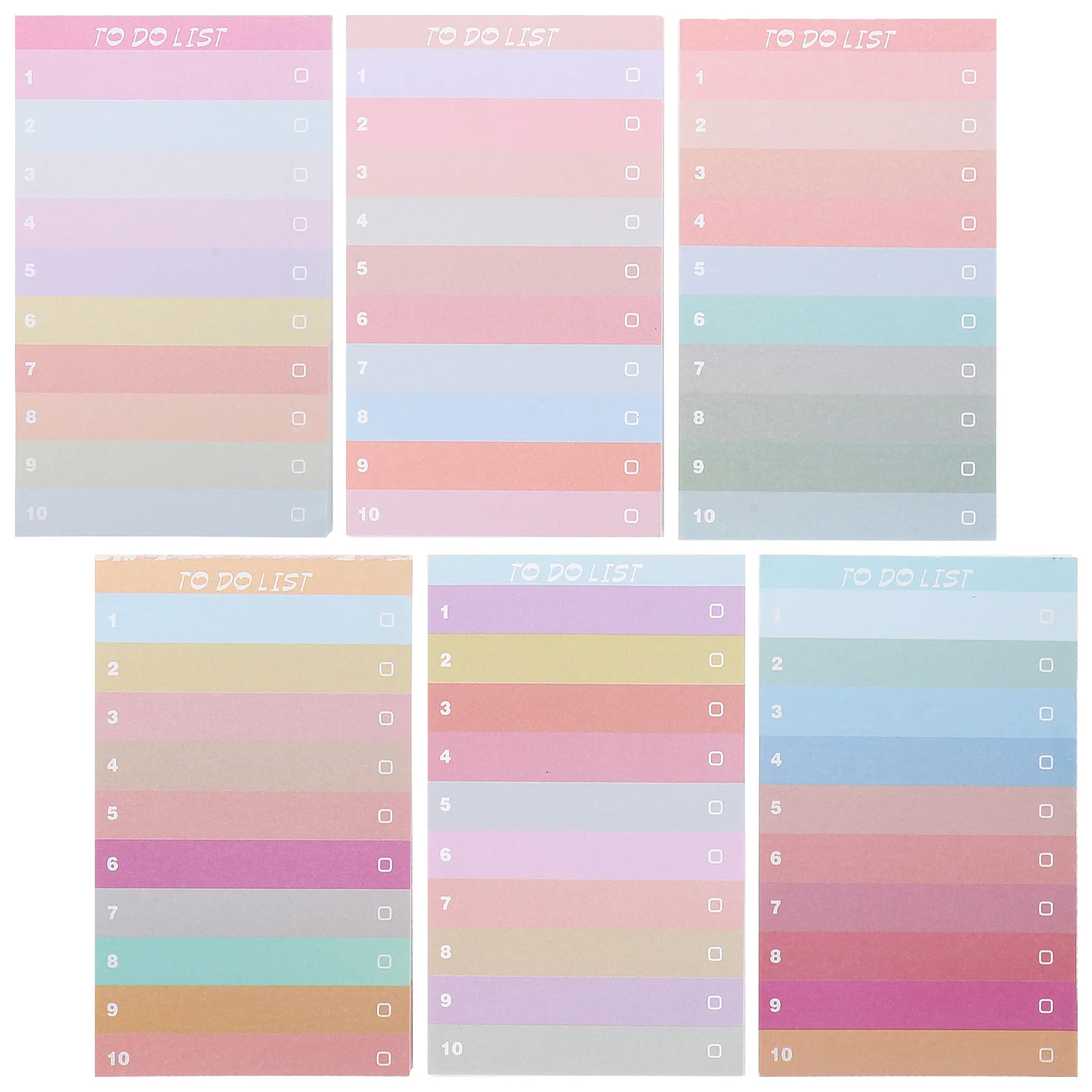 6Pcs Colorful Note Pads Self-Adhesive Memo Stickers for Students Teachers Office Staff Multi-Function Daily Use Note Accessories