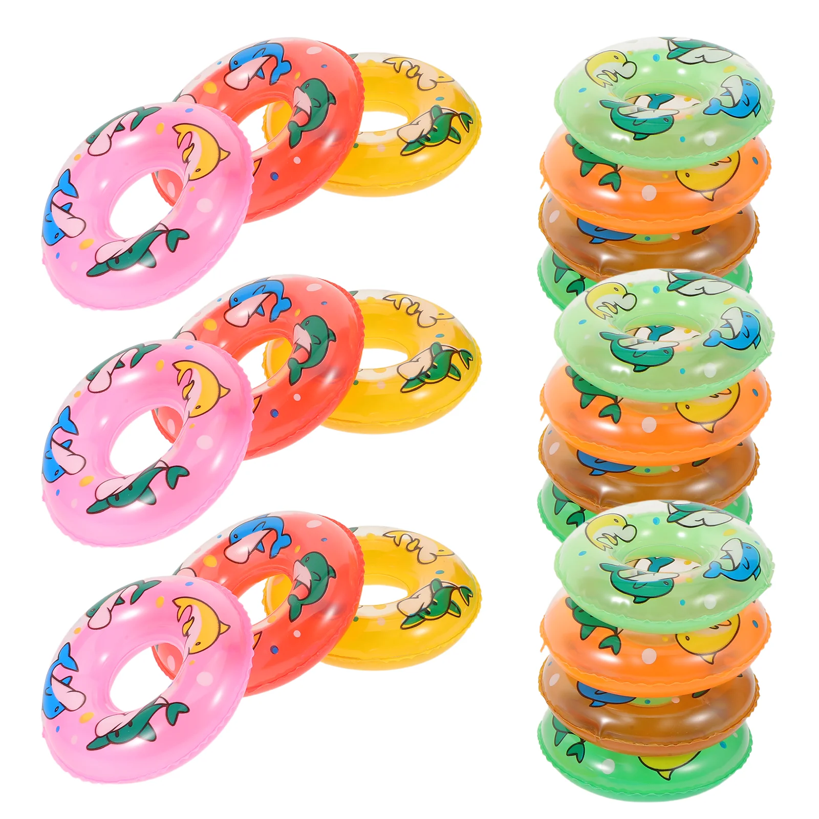 

48 Pcs Mini Swim Ring Beach Floats Kids Pool Take Bath Inflatable Floating Pvc Swimming Rings Child