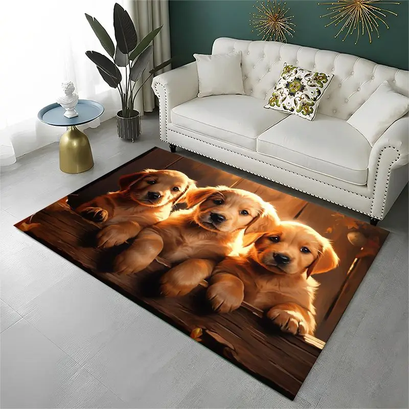 Cute Dog Puppy Cartoon Pattern Large Area Rug Non-slip Durable Carpet for Bedroom Living Room Sofa Doormat Home Decor Floor Mat