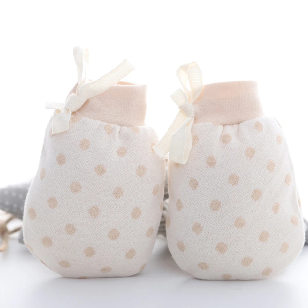 

4 Pairs Mittens Warm Cotton Newborn Gloves Infant Adjustable Soft Face Protection Gentle Newborn Protection Gloves Elastic