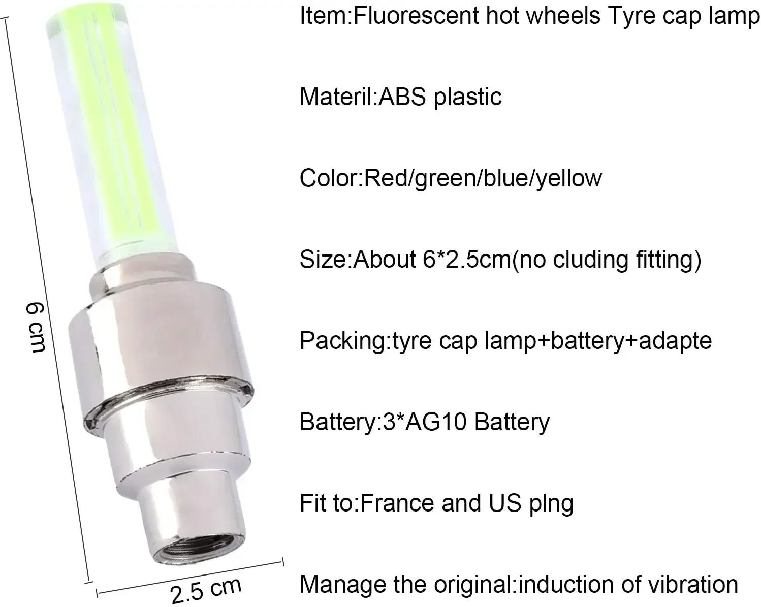 Bicycle Wheel Light Motion Sensor LED Light Waterproof Mini Neon Light Tire Nozzle Valve Cap Light for Car Motorcycle Bicycle