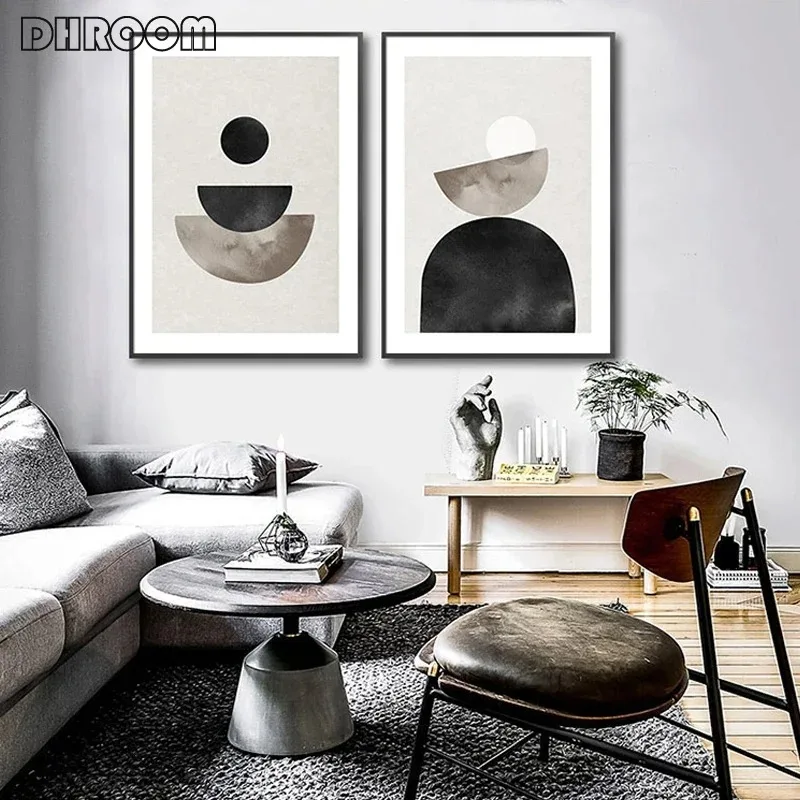 Abstract Wall Paintings Geometric Figures Canvas Painting Graphic Art Poster Print Fashion Vintage Picture Modern Bedroom Decor