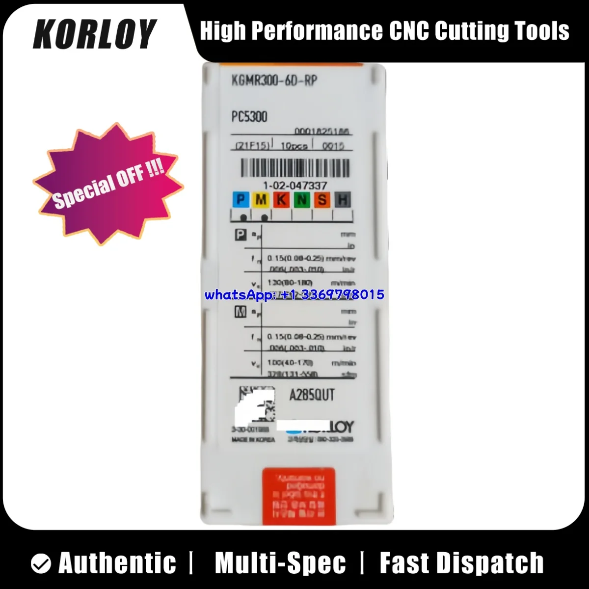 KORLY الأصلي KGMR KGMR300-60-RP PC5300 الأخدود إدراج 10 قطعة