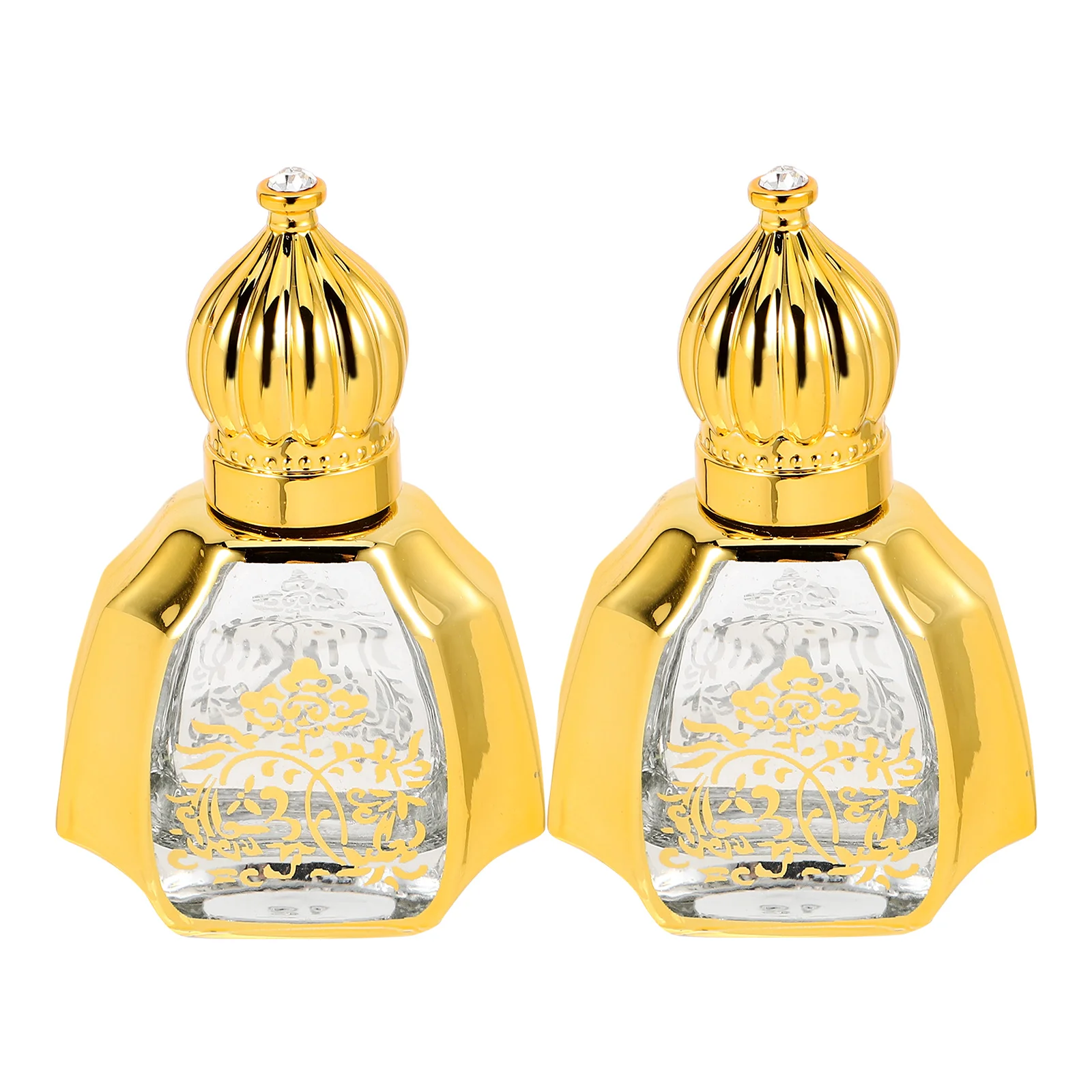 2개 휴대용 에센셜 오일 병 유리 롤온 리필 가능한 여행용 향수 용기 개인 향수용 소형 우아한 디자인