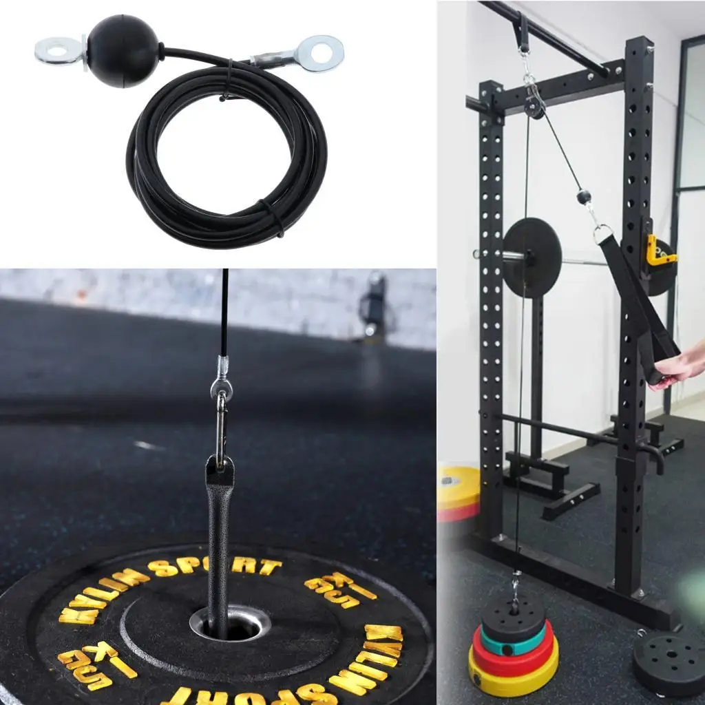 Heavy Duty Fitness LAT Lift Pulley Cable System Steel Rope, Biceps , Triceps Roller  home and gym Equipment Cable Replacement