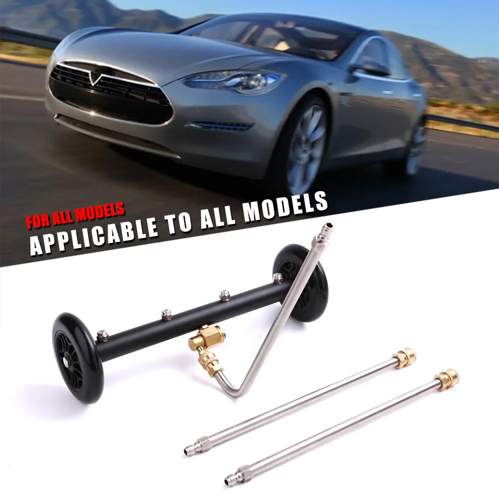 

Dual-Function Undercarriage Pressure Washer Cleaner 16 Inch Power Washer Under Car Water Broom with 3 Pieces Extension Wand