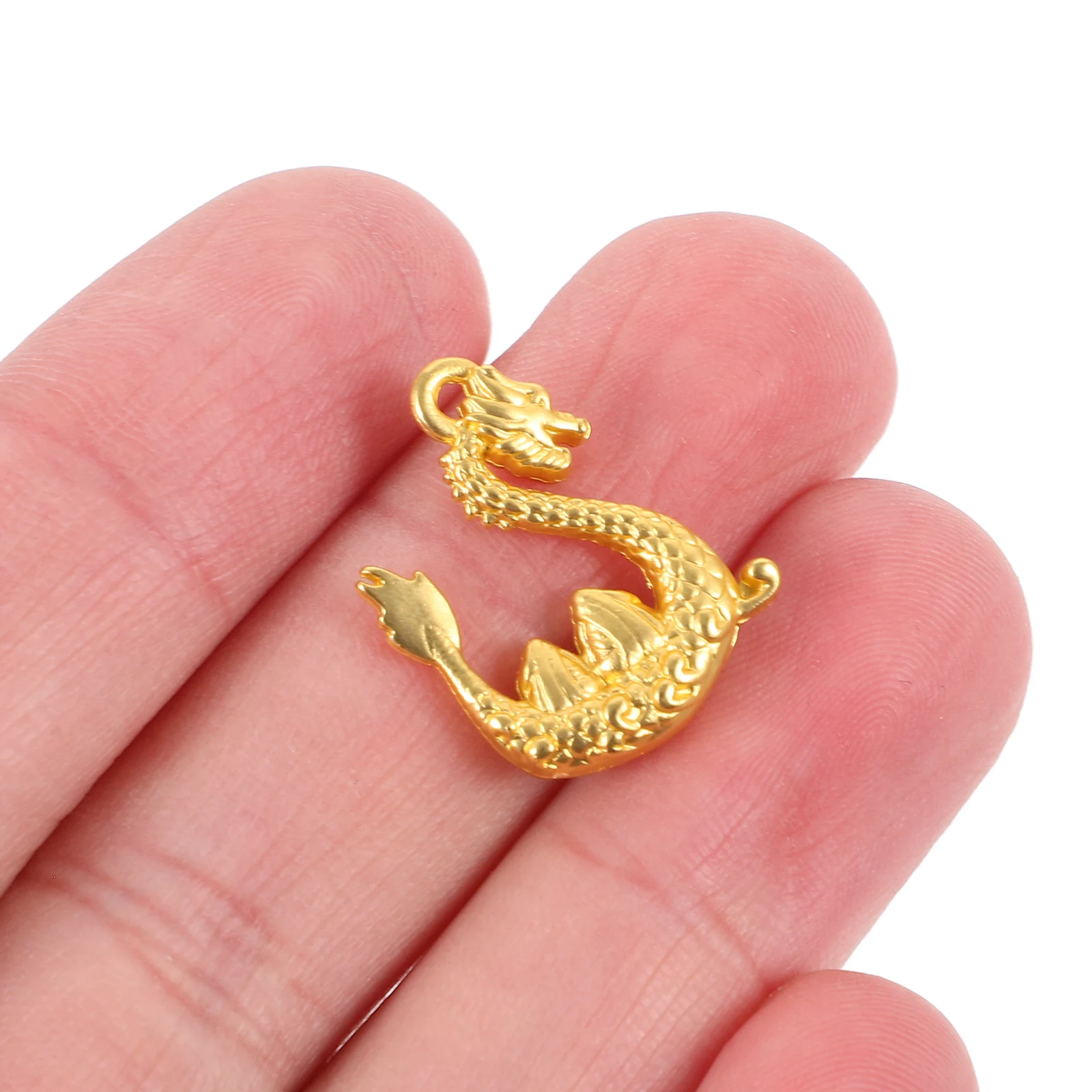 

20pcs Dragon Pendant Keychain Charms Chinese Style Necklace Jewelry Making Metal Hanging Decor For Women Men Diy Zinc Alloy