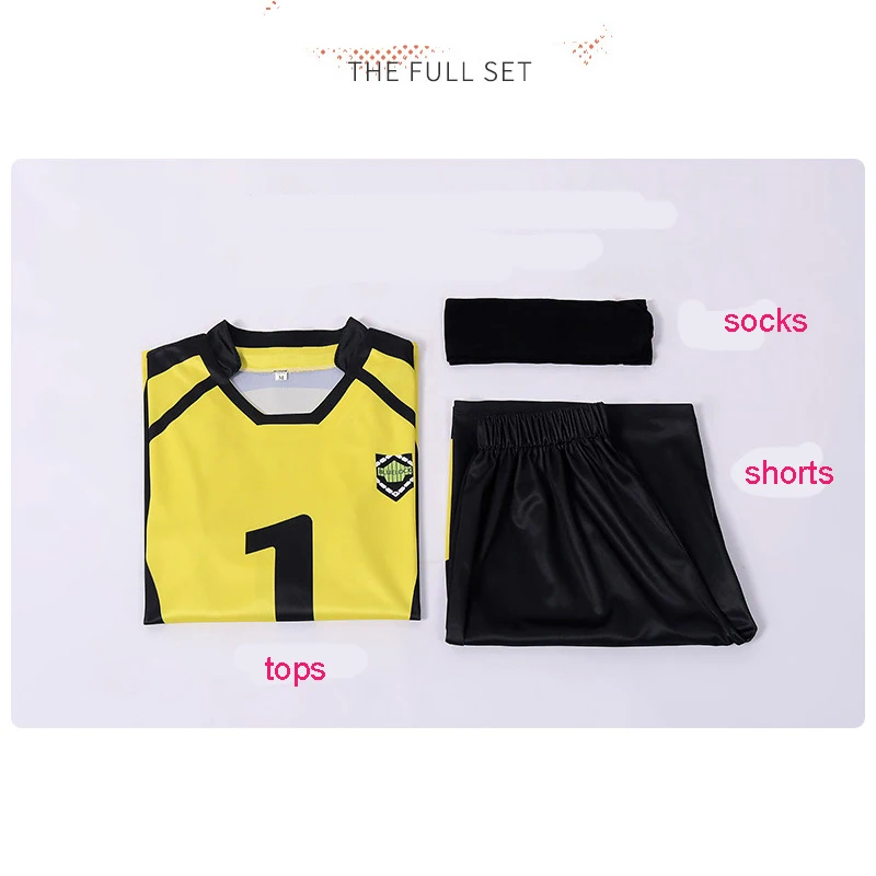 Anime Gin Gagamaru Cosplay Costume Gagamaru Gin Sportswear Men Blue Lock Tops Shorts Sports Uniforms Set