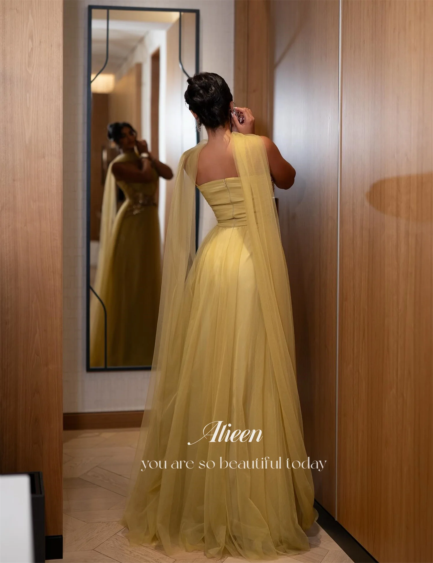 Aileen Abiti da donna personalizzati per occasioni speciali Abiti da festa Abito da ballo a trapezio Scialle Abito da sera da donna con paillettes