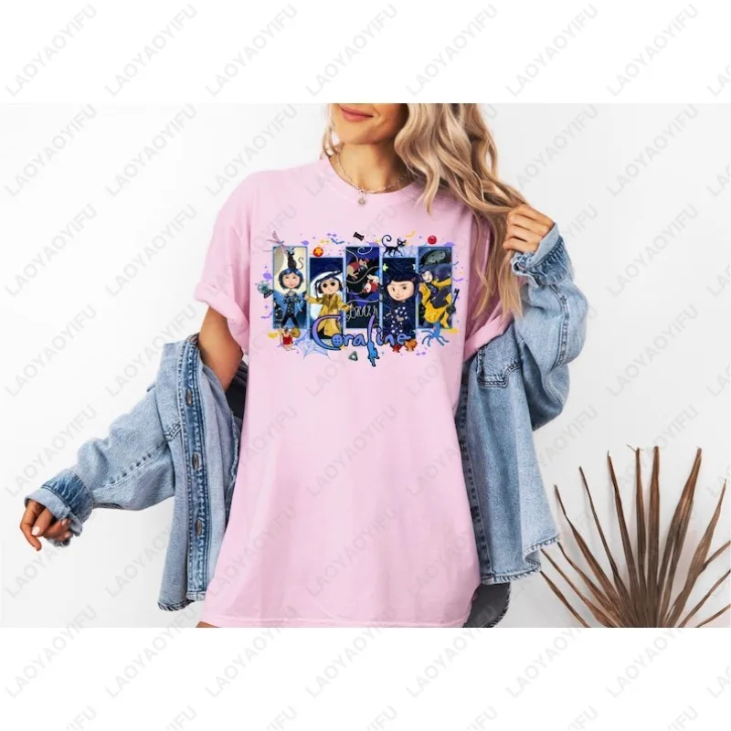 

Scary Doll Halloween Button Eye Graphic Tshirt Horror Cartoon Movie Character Men Women Tee Leisure Fashion Cotton Harajuku Tops