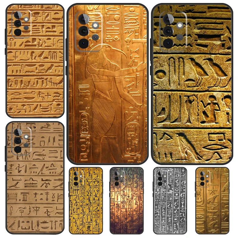 Egyptian Hieroglyphics Cover For Samsung Galaxy A34 A24 A54 A14 A52 A42 A32 A22 A12 A51 A71 A53 A33 A23 A13 Case