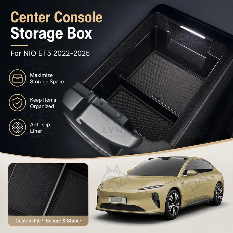For NIO ET5 2022-2025 Center Console Armrest Storage Box Car Accessories Custom Modification Parts Vehicle Accessory