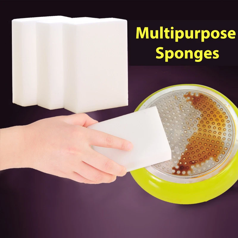 100Pcs/lot Melamine Sponge Cleaner Magic Sponge Eraser Reusable Cleaning Sponges for Dish Kitchen Bathroom Cleaner 100X60X15MM