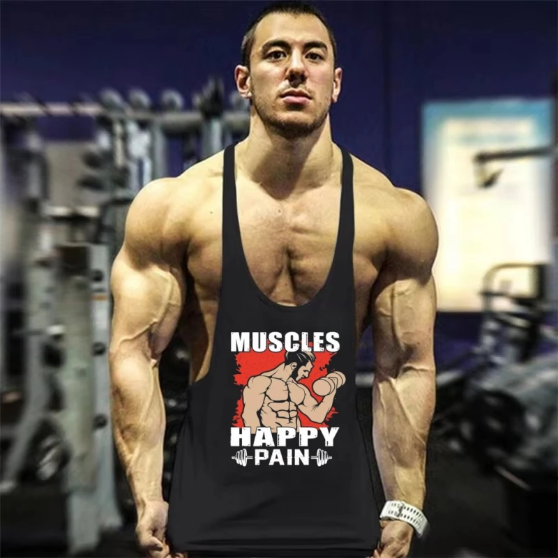 

Новинка 2023 года, мужской жилет с рисунком мышц для фитнеса, летняя тренировочная одежда для бега на открытом воздухе, быстросохнущий дышащий хлопковый жилет с принтом