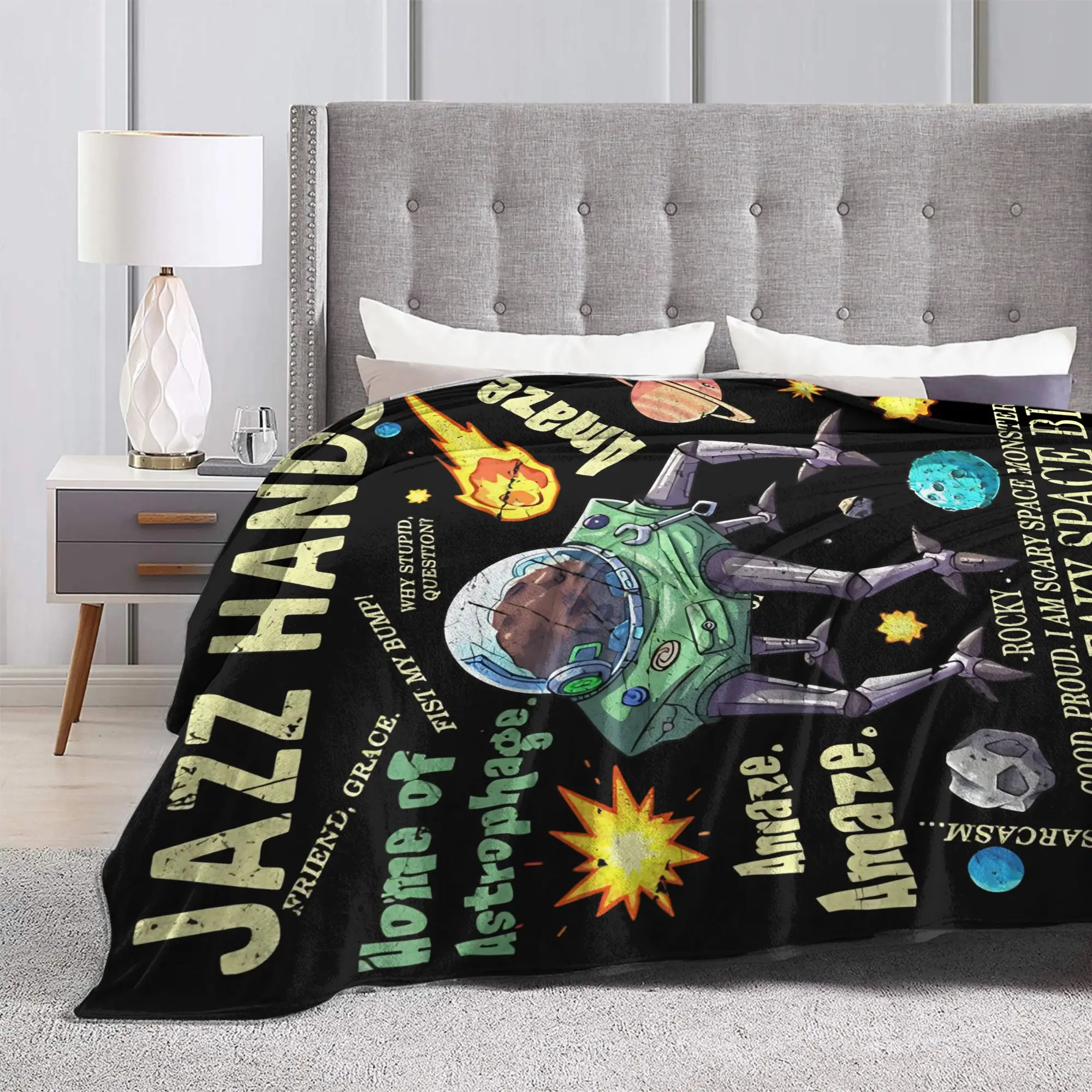 Rockys Jazz Hands Amaze Project Hail Mary Eridian Aliens Flannel Blanket  Vintage Throw Blankets for Home 200x150cm Bedspreads