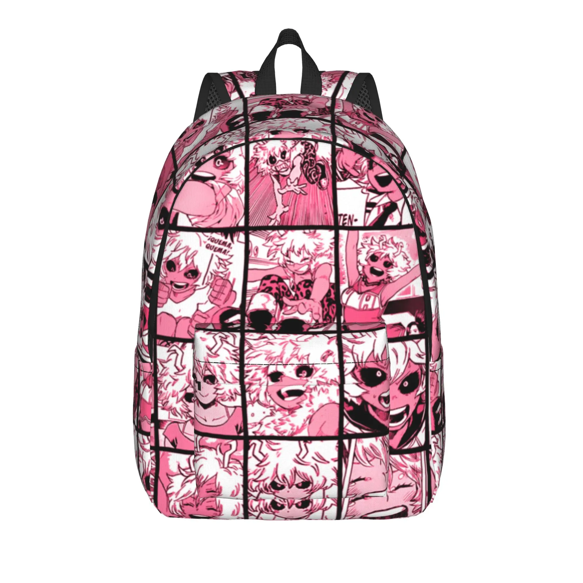 Mina Ashido Collage Fashion Backpack Outdoor High School Hiking Travel Academy Anime Daypack for Men Women College Shoulder Bag
