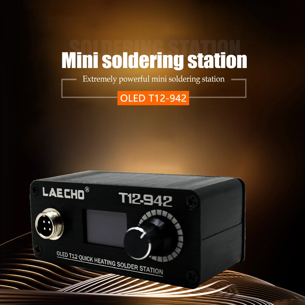 LAECHO-MINI Estação De Solda Digital OLED, T12-942, T12-907 Lidar com T12-ILS JL02 BL BC1 KU Iron Dicas sem Fonte De Alimentação