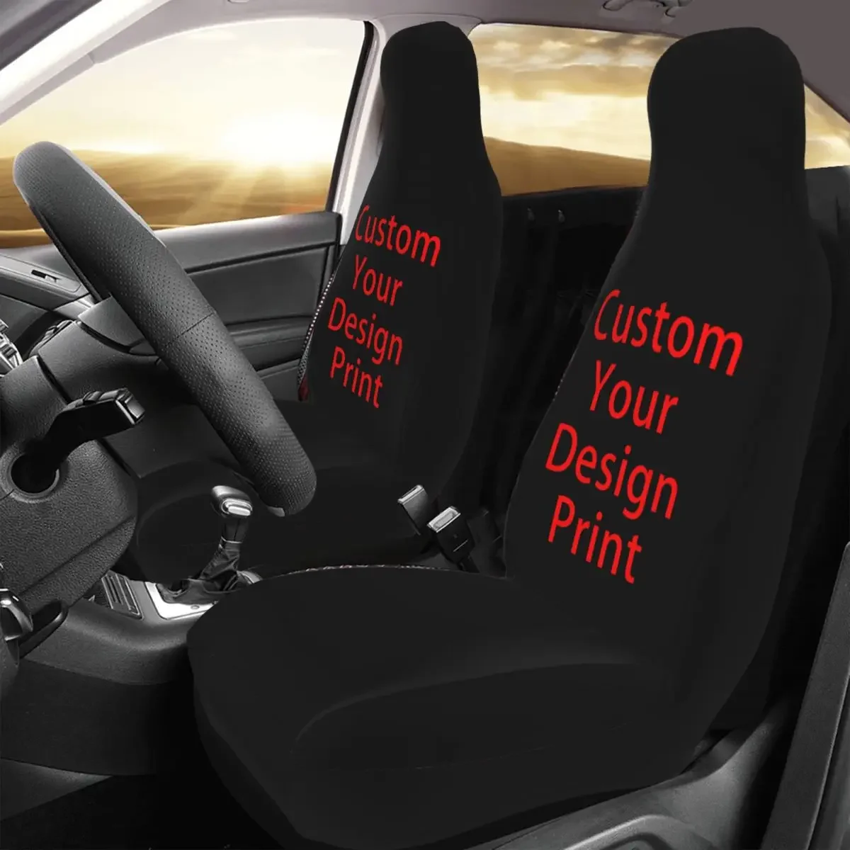 Custom Your Design Print Universal Car Seat Covers Fit for Cars Trucks SUV or Van 3D Print Auto Seat Cover Protector 2 Pieces