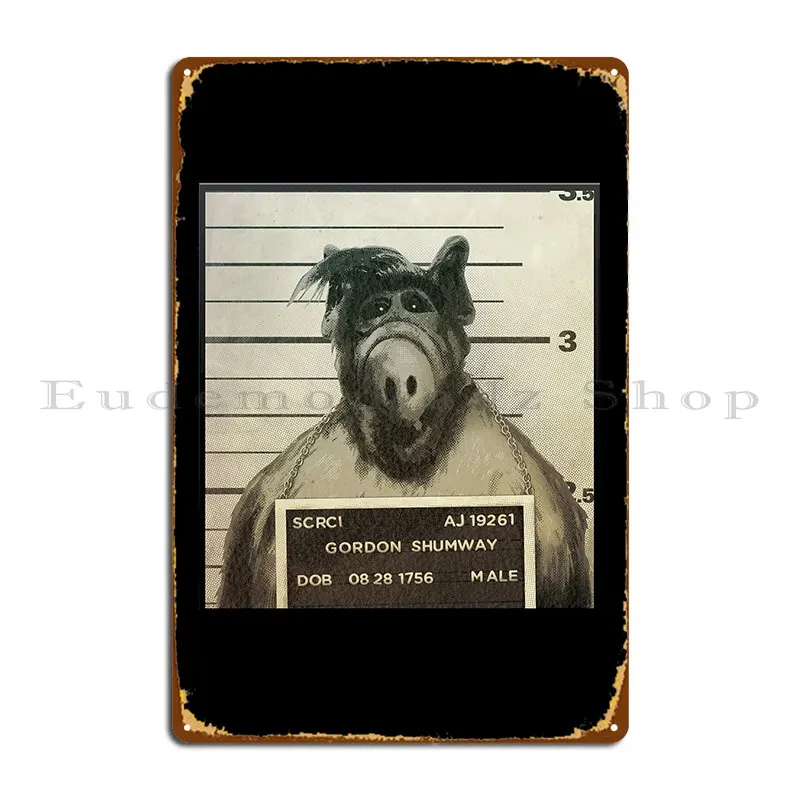 Alf Mugshot Metal Plaque Club Pub Pub Plates Customized Garage Tin Sign Poster