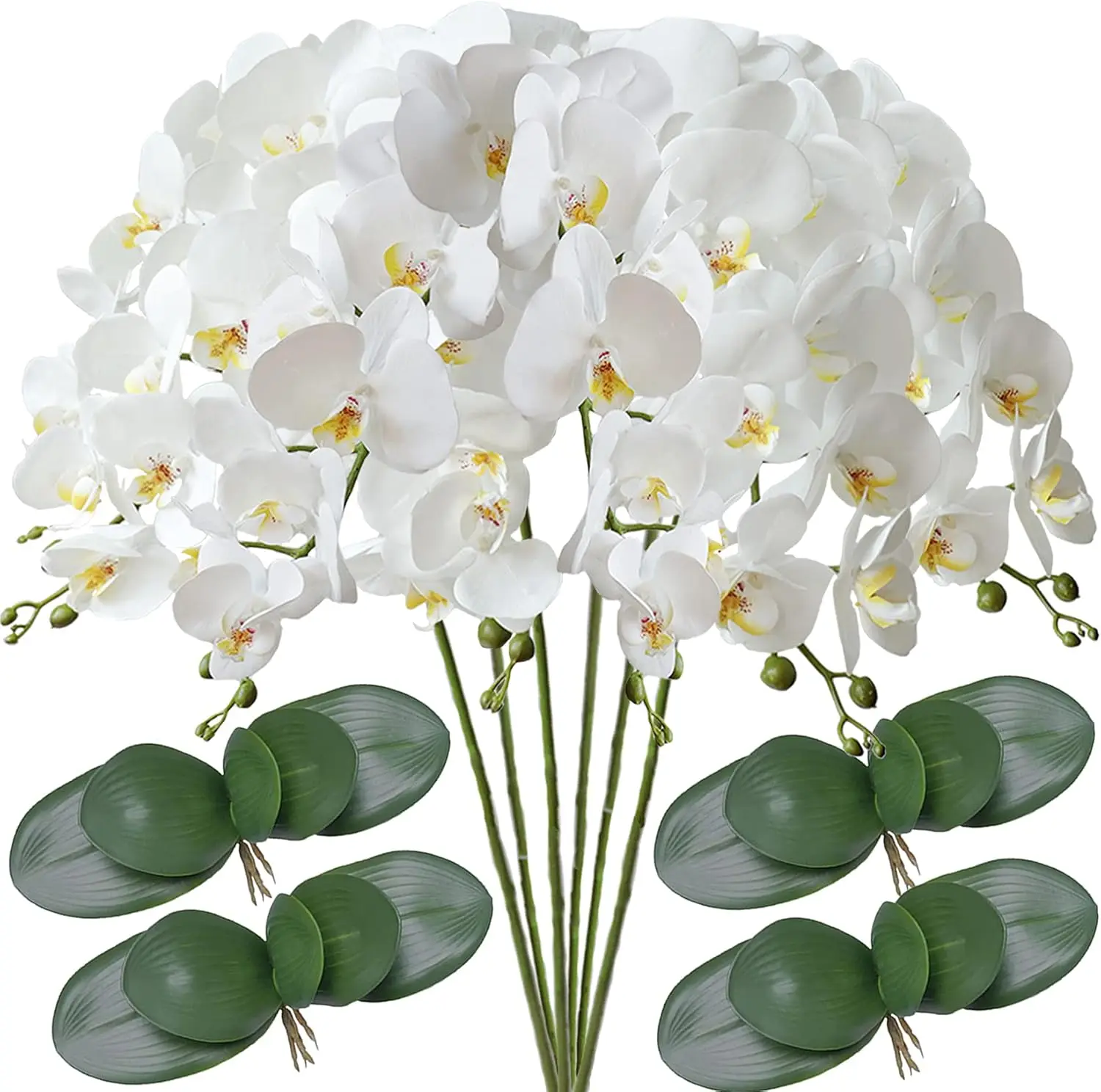 

6Pcs 96cm Artificial Phalaenopsis Flowers 9 Butterfly Orchid Heads Artificial Orchid Flowers Single Stem Plants for Home Décor