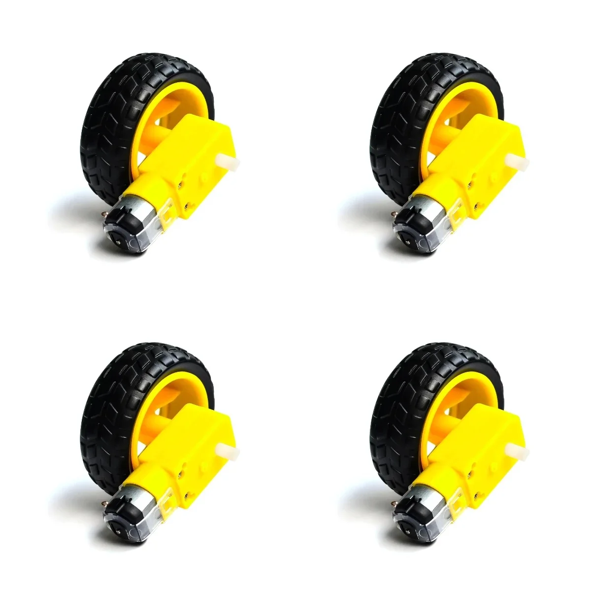 4PCS DC Electric Motor + Plastic TT Motor Tire Wheel 3-6V Dual Shaft Gear Motor TT Magnetic Gearbox Engine For Arduino Smart Car