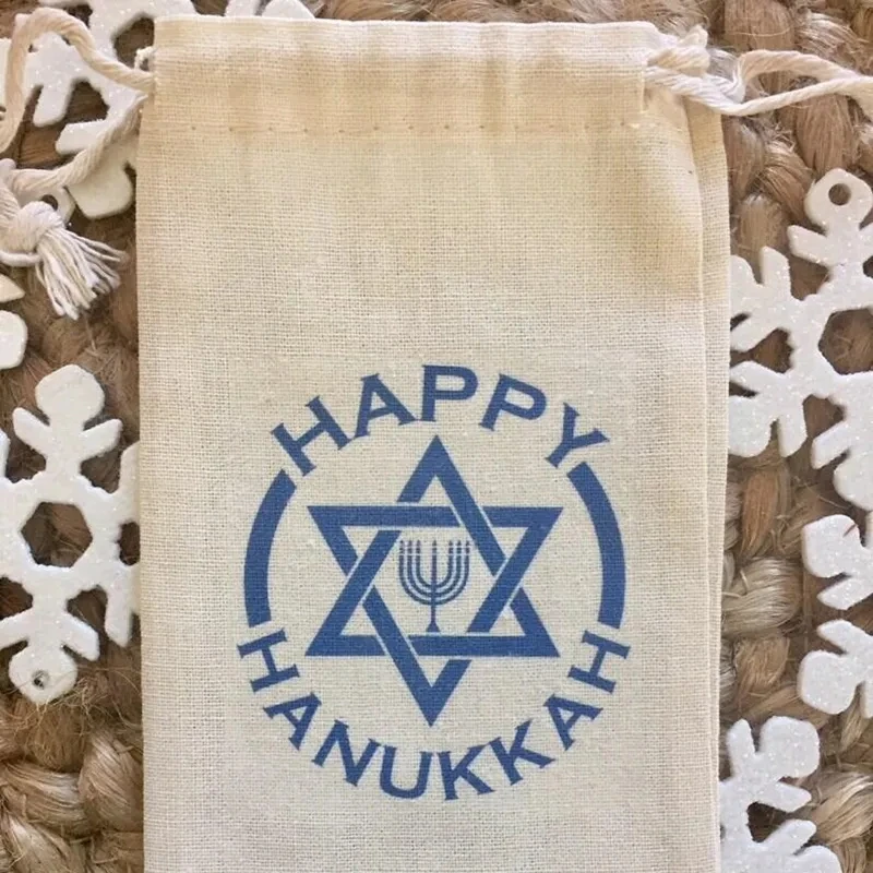 20pcs Menorah Candle Happy Hanukkah Gift Bags Holiday of Lights Jewish Celebration decoration Children kid boy girl Prese