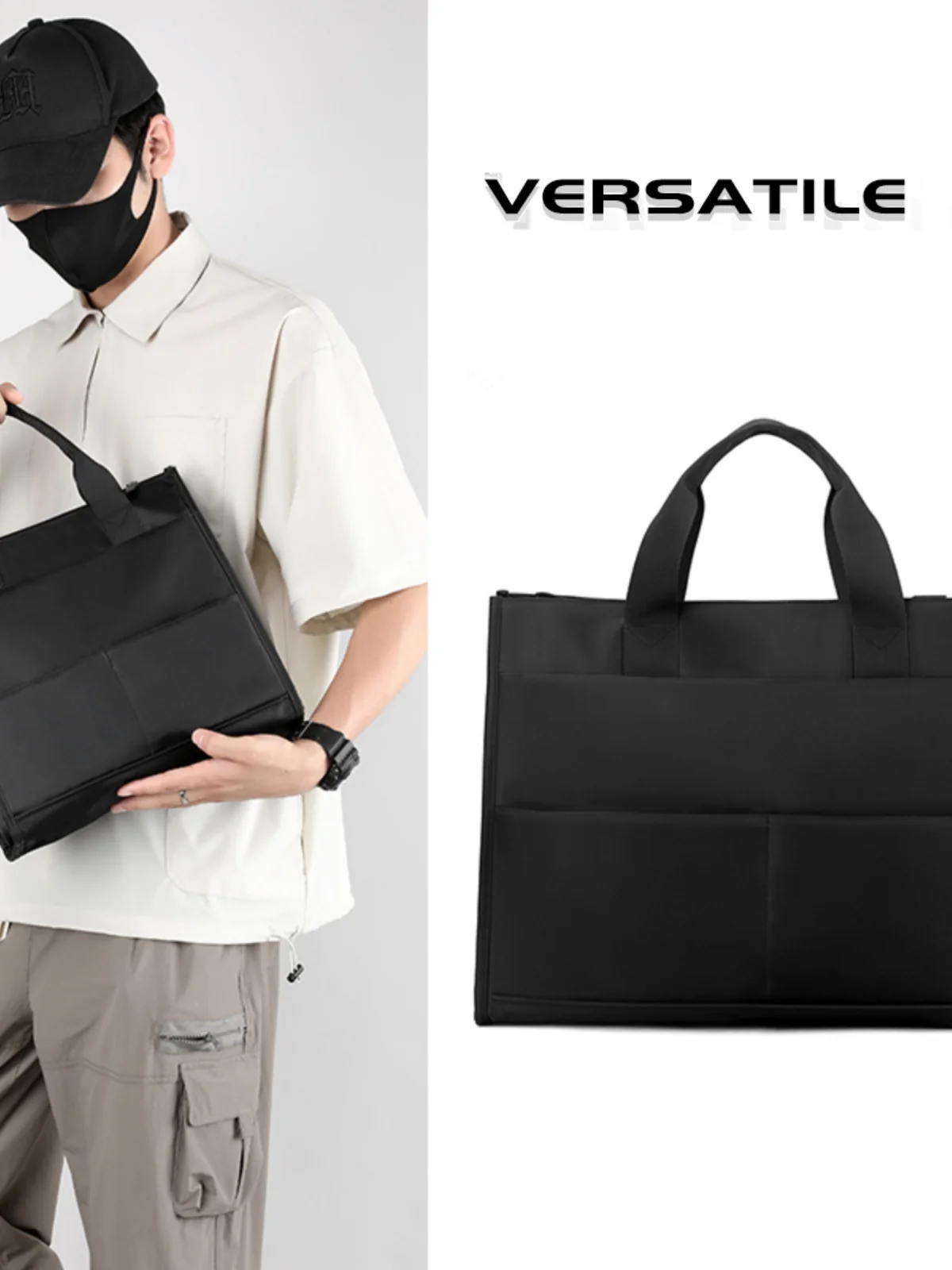 

Повседневная деловая мужская сумка, сумка для файлов, материал для встреч, ручная сумка из нейлоновой ткани, мягкая мужская сумка на молнии